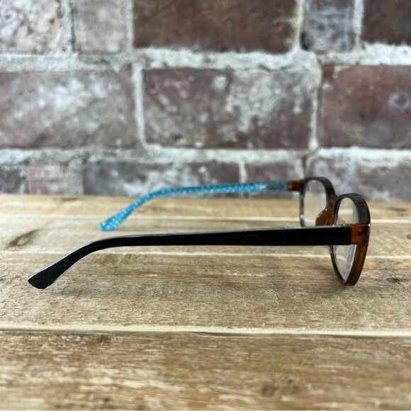 Lulu Guinness LR45 2.5 Tortoise Frames with Turquoise Interior - Picture 3 of 12